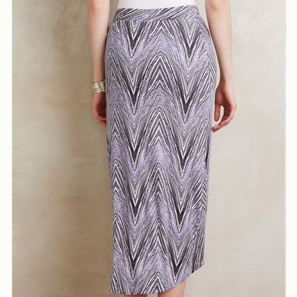 Anthropologie Maeve Purple Swirl High/Low Skirt - Picture 5 of 10